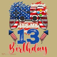 Its My 13th Birthday 13 Years Old July 4th Gamer Controller Mousepad thumb 1