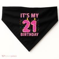 It's My 21st Birthday Sweet Donut 21 Years Old USA-Made Doggie Bandana thumb 0