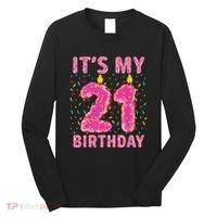 It's My 21st Birthday Sweet Donut 21 Years Old Long Sleeve Shirt thumb 0