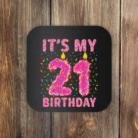 It's My 21st Birthday Sweet Donut 21 Years Old Coaster thumb 0
