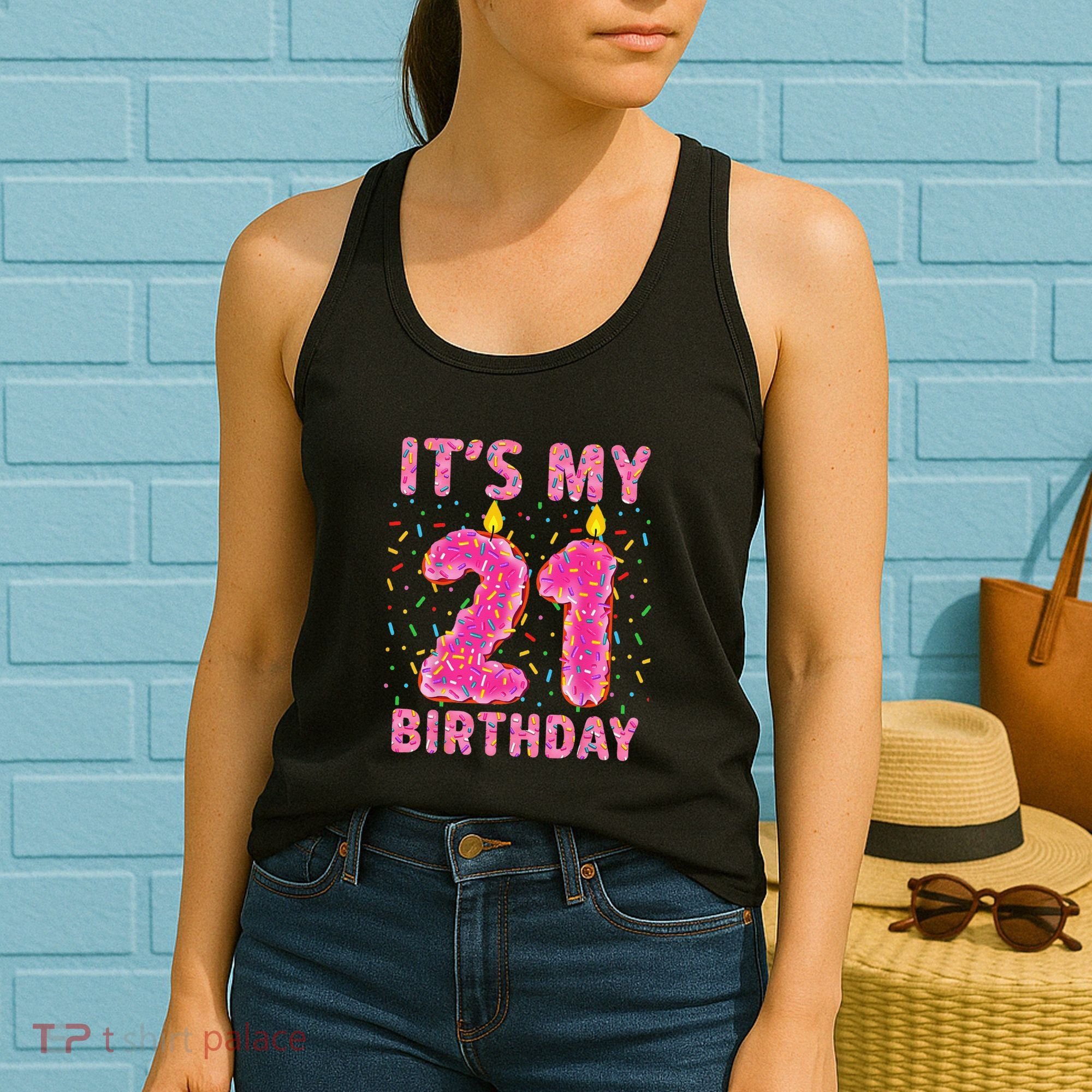 It's My 21st Birthday Sweet Donut 21 Years Old Women's Tank Top
