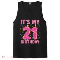 It's My 21st Birthday Sweet Donut 21 Years Old PosiCharge Competitor Tank thumb 0