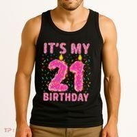 It's My 21st Birthday Sweet Donut 21 Years Old Tank Top thumb 3