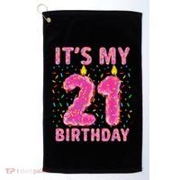 It's My 21st Birthday Sweet Donut 21 Years Old Golf Towel thumb 0