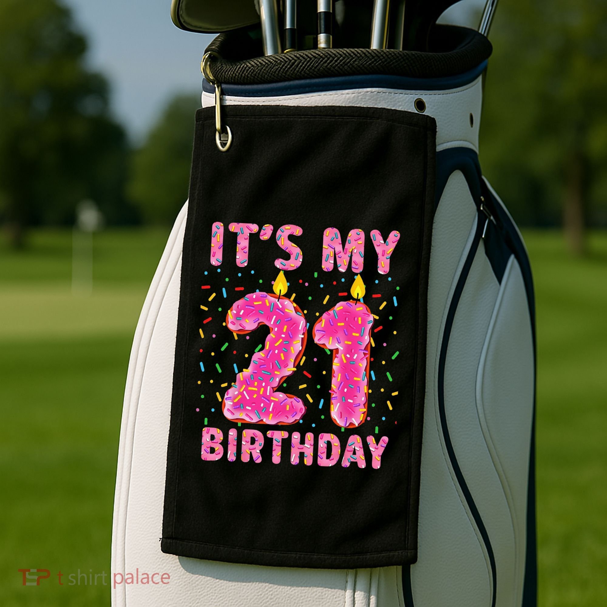 It's My 21st Birthday Sweet Donut 21 Years Old Golf Towel