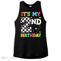 ItS My 2nd Birthday Boy 2 Two Racing Car Flag Race Car Ladies PosiCharge Tri-Blend Wicking Tank thumb 0