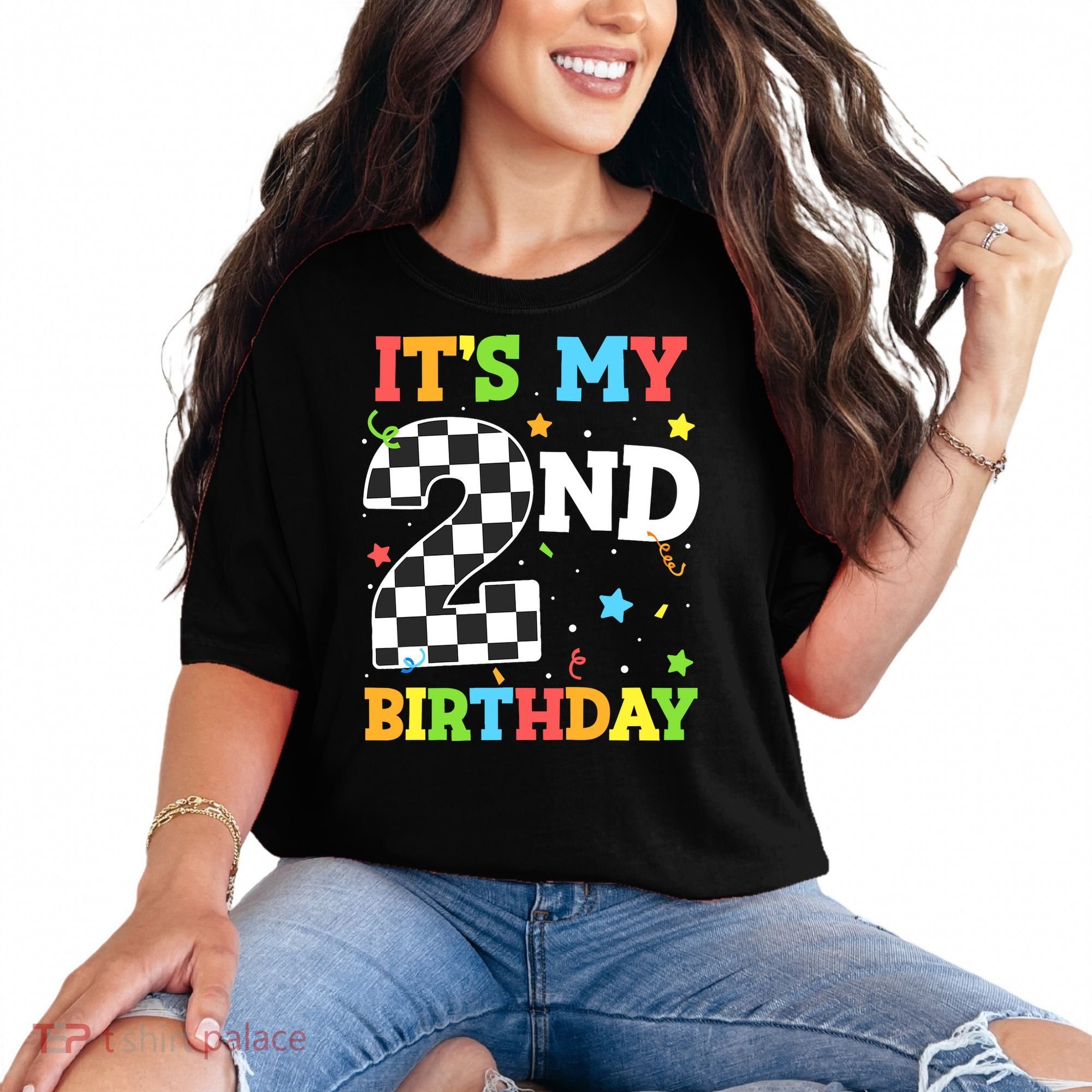 ItS My 2nd Birthday Boy 2 Two Racing Car Flag Race Car Comfort Colors T-Shirt