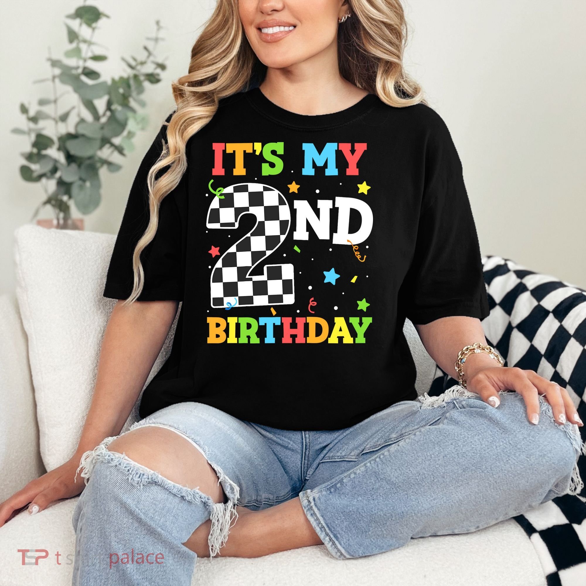 ItS My 2nd Birthday Boy 2 Two Racing Car Flag Race Car Comfort Colors T-Shirt