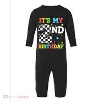 ItS My 2nd Birthday Boy 2 Two Racing Car Flag Race Car Infant Fleece One Piece thumb 0