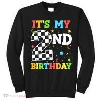 ItS My 2nd Birthday Boy 2 Two Racing Car Flag Race Car Sweatshirt thumb 0