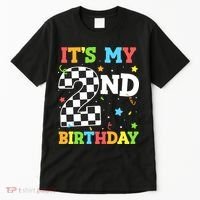 ItS My 2nd Birthday Boy 2 Two Racing Car Flag Race Car Tall T-Shirt thumb 0