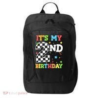 ItS My 2nd Birthday Boy 2 Two Racing Car Flag Race Car City Backpack thumb 0