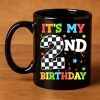 ItS My 2nd Birthday Boy 2 Two Racing Car Flag Race Car 11oz C Handle Ceramic Mug thumb 4