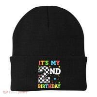 ItS My 2nd Birthday Boy 2 Two Racing Car Flag Race Car Beanie thumb 0