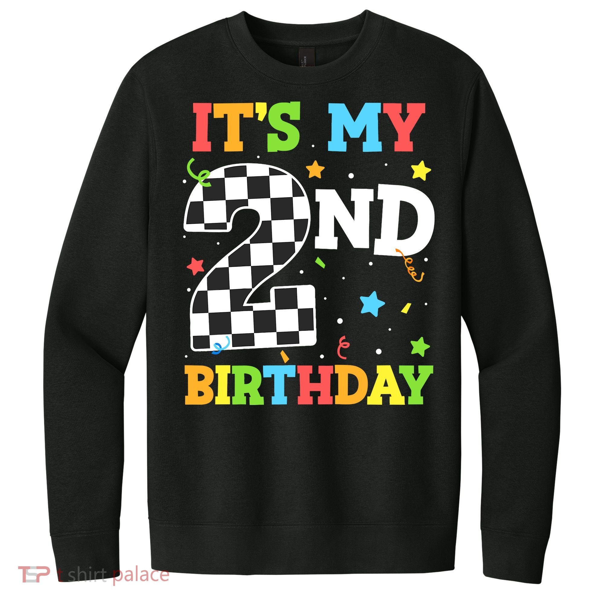 ItS My 2nd Birthday Boy 2 Two Racing Car Flag Race Car V.I.T. Fleece Crew Sweatshirt