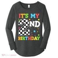 ItS My 2nd Birthday Boy 2 Two Racing Car Flag Race Car Women's Perfect Tri Tunic Long Sleeve Shirt thumb 0