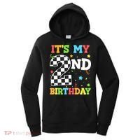 ItS My 2nd Birthday Boy 2 Two Racing Car Flag Race Car Women's Hoodie thumb 0