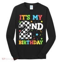 ItS My 2nd Birthday Boy 2 Two Racing Car Flag Race Car Tall Long Sleeve Shirt thumb 0