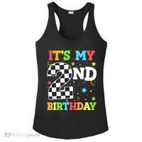 ItS My 2nd Birthday Boy 2 Two Racing Car Flag Race Car Ladies PosiCharge Competitor Racerback Tank thumb 0
