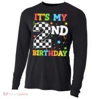 ItS My 2nd Birthday Boy 2 Two Racing Car Flag Race Car Cooling Performance Long Sleeve Crew thumb 0