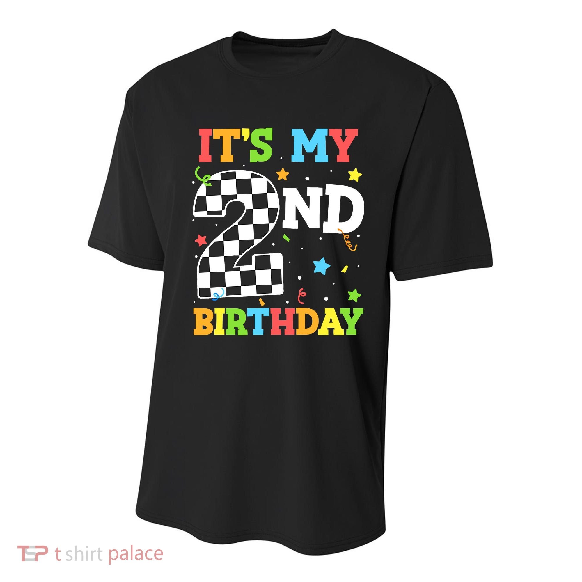 ItS My 2nd Birthday Boy 2 Two Racing Car Flag Race Car Youth Performance Sprint T-Shirt
