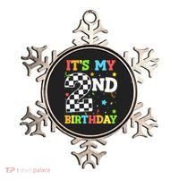 ItS My 2nd Birthday Boy 2 Two Racing Car Flag Race Car Ornament thumb 0