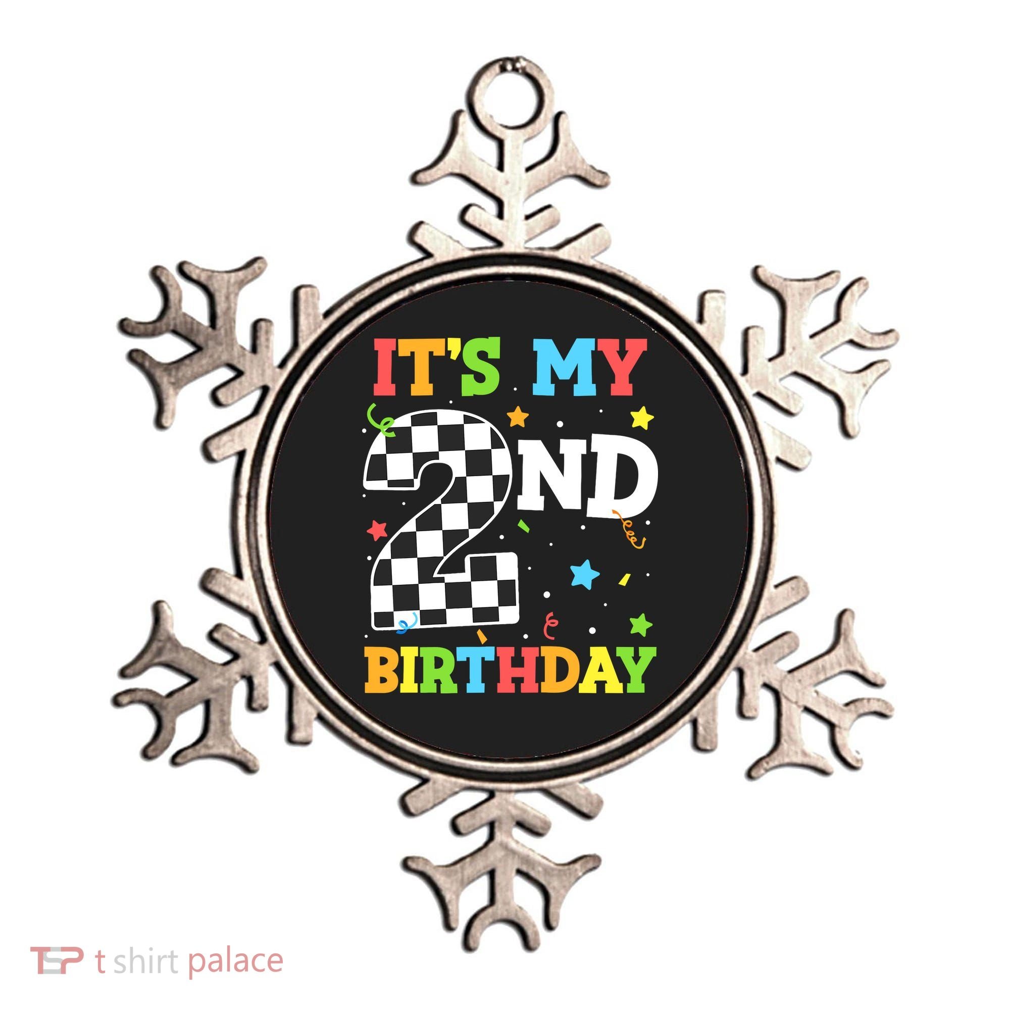 ItS My 2nd Birthday Boy 2 Two Racing Car Flag Race Car Ornament