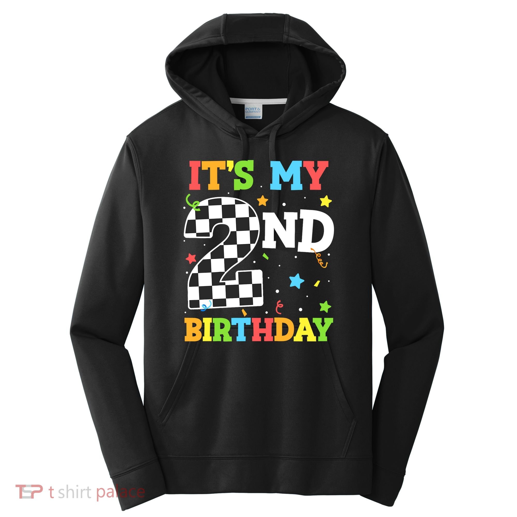 ItS My 2nd Birthday Boy 2 Two Racing Car Flag Race Car Performance Fleece Hoodie