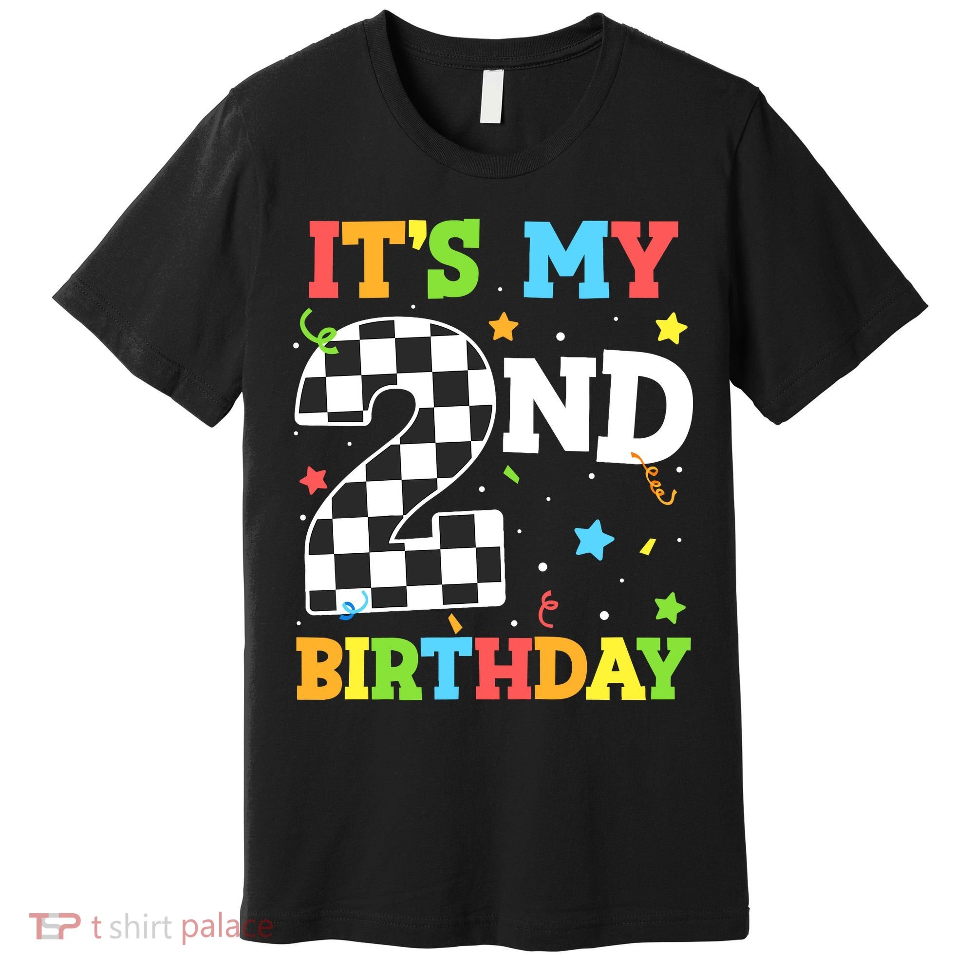 ItS My 2nd Birthday Boy 2 Two Racing Car Flag Race Car Premium T-Shirt