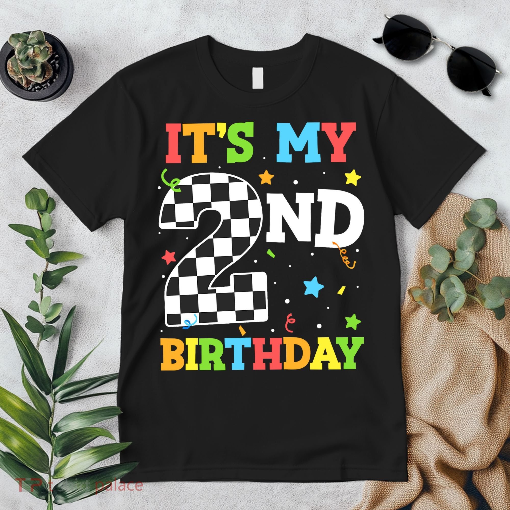 ItS My 2nd Birthday Boy 2 Two Racing Car Flag Race Car Premium T-Shirt