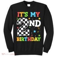 ItS My 2nd Birthday Boy 2 Two Racing Car Flag Race Car Tall Sweatshirt thumb 0