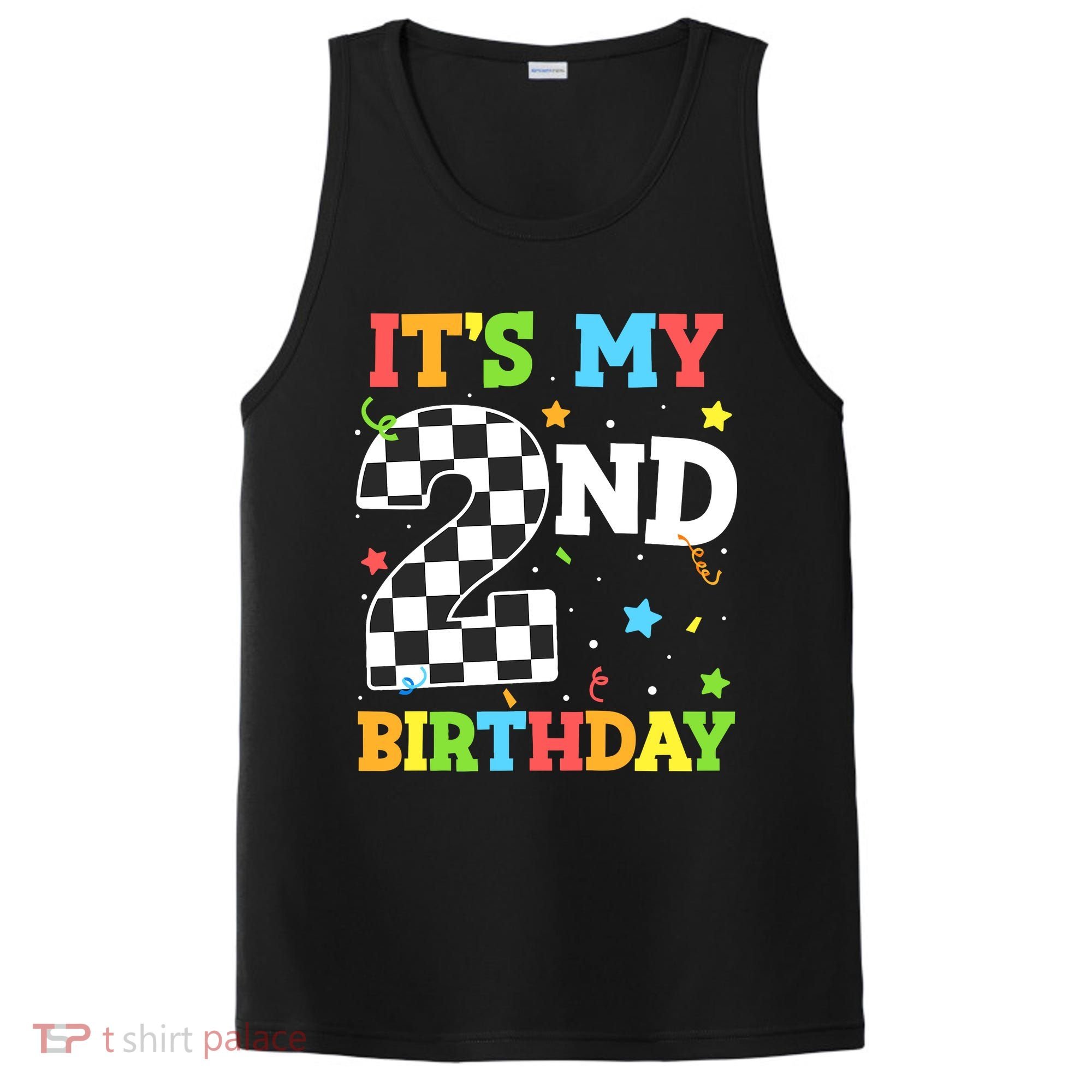 ItS My 2nd Birthday Boy 2 Two Racing Car Flag Race Car PosiCharge Competitor Tank