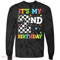 ItS My 2nd Birthday Boy 2 Two Racing Car Flag Race Car Tie-Dye Long Sleeve Shirt thumb 0