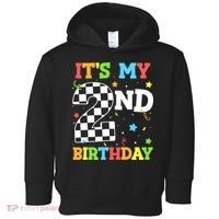 ItS My 2nd Birthday Boy 2 Two Racing Car Flag Race Car Toddler Hoodie thumb 0