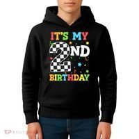 ItS My 2nd Birthday Boy 2 Two Racing Car Flag Race Car Kids Hoodie thumb 4