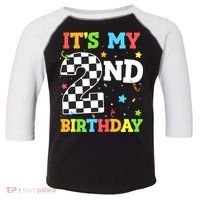 ItS My 2nd Birthday Boy 2 Two Racing Car Flag Race Car Toddler Fine Jersey T-Shirt thumb 0