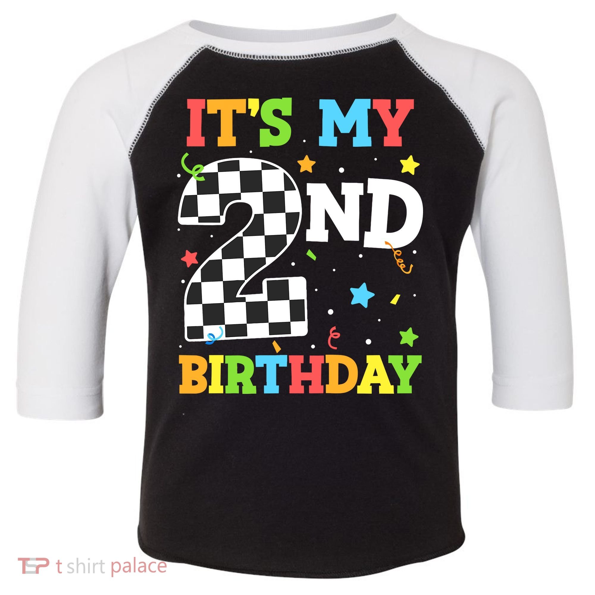 ItS My 2nd Birthday Boy 2 Two Racing Car Flag Race Car Toddler Fine Jersey T-Shirt
