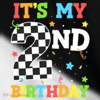 ItS My 2nd Birthday Boy 2 Two Racing Car Flag Race Car Toddler Fine Jersey T-Shirt thumb 2