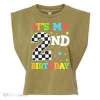 ItS My 2nd Birthday Boy 2 Two Racing Car Flag Race Car Garment-Dyed Women's Muscle Tee thumb 0
