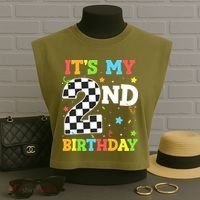 ItS My 2nd Birthday Boy 2 Two Racing Car Flag Race Car Garment-Dyed Women's Muscle Tee thumb 3