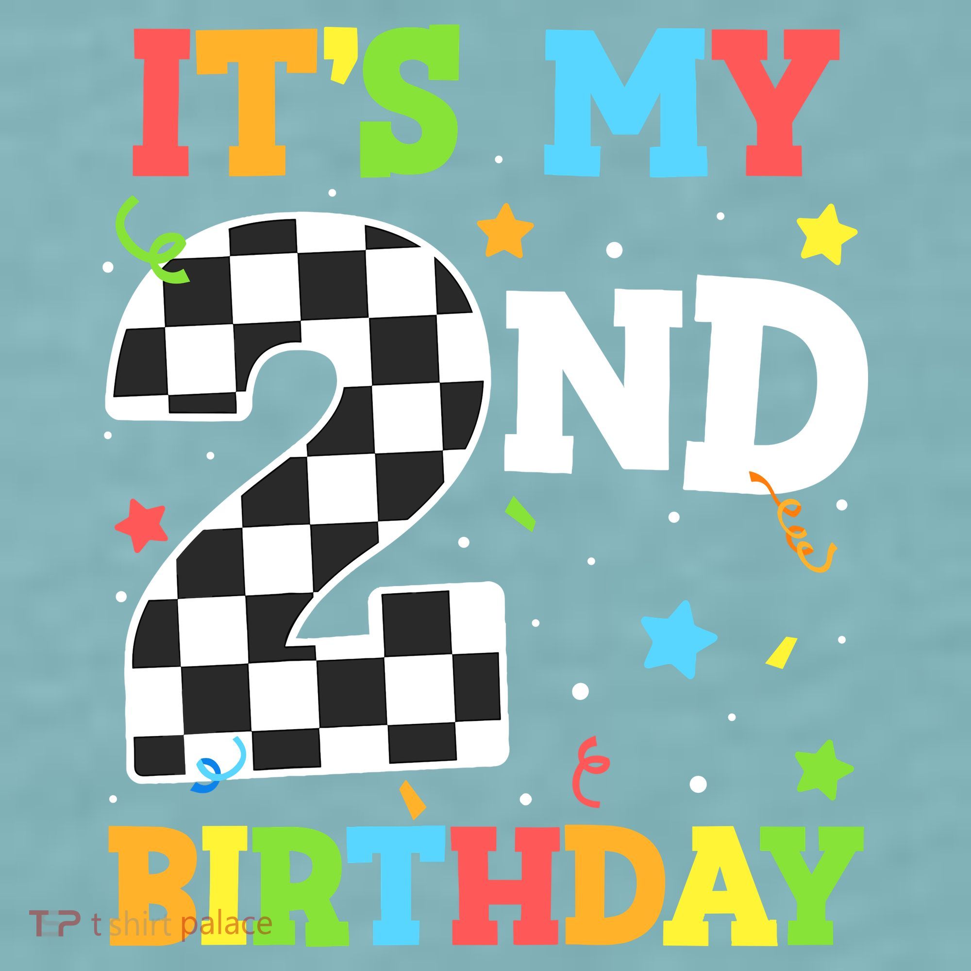 ItS My 2nd Birthday Boy 2 Two Racing Car Flag Race Car Sueded Cloud Jersey T-Shirt