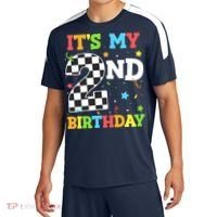 ItS My 2nd Birthday Boy 2 Two Racing Car Flag Race Car Sport-Tek Competitor United Soccer Jersey thumb 0