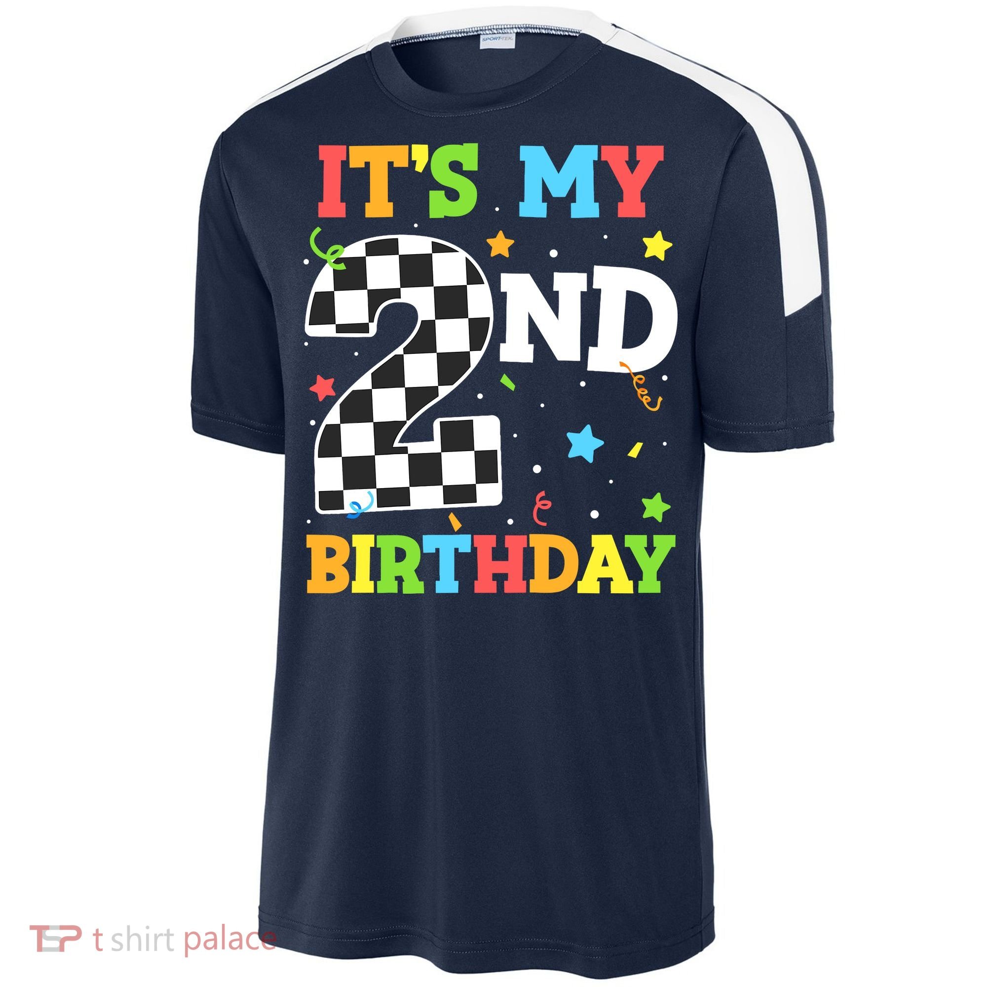 ItS My 2nd Birthday Boy 2 Two Racing Car Flag Race Car Sport-Tek Competitor United Soccer Jersey