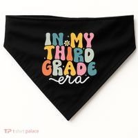 In My 3rd Grade Era Groovy Third Grade Teacher Retro USA-Made Doggie Bandana thumb 0