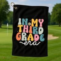 In My 3rd Grade Era Groovy Third Grade Teacher Retro Golf Towel thumb 1