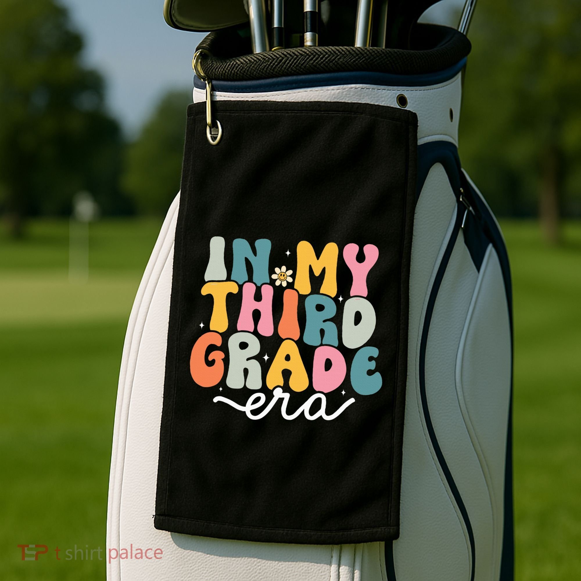 In My 3rd Grade Era Groovy Third Grade Teacher Retro Golf Towel