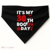 It’s My 30th Booth Day Scary 30th Birthday Halloween USA-Made Doggie Bandana thumb 0