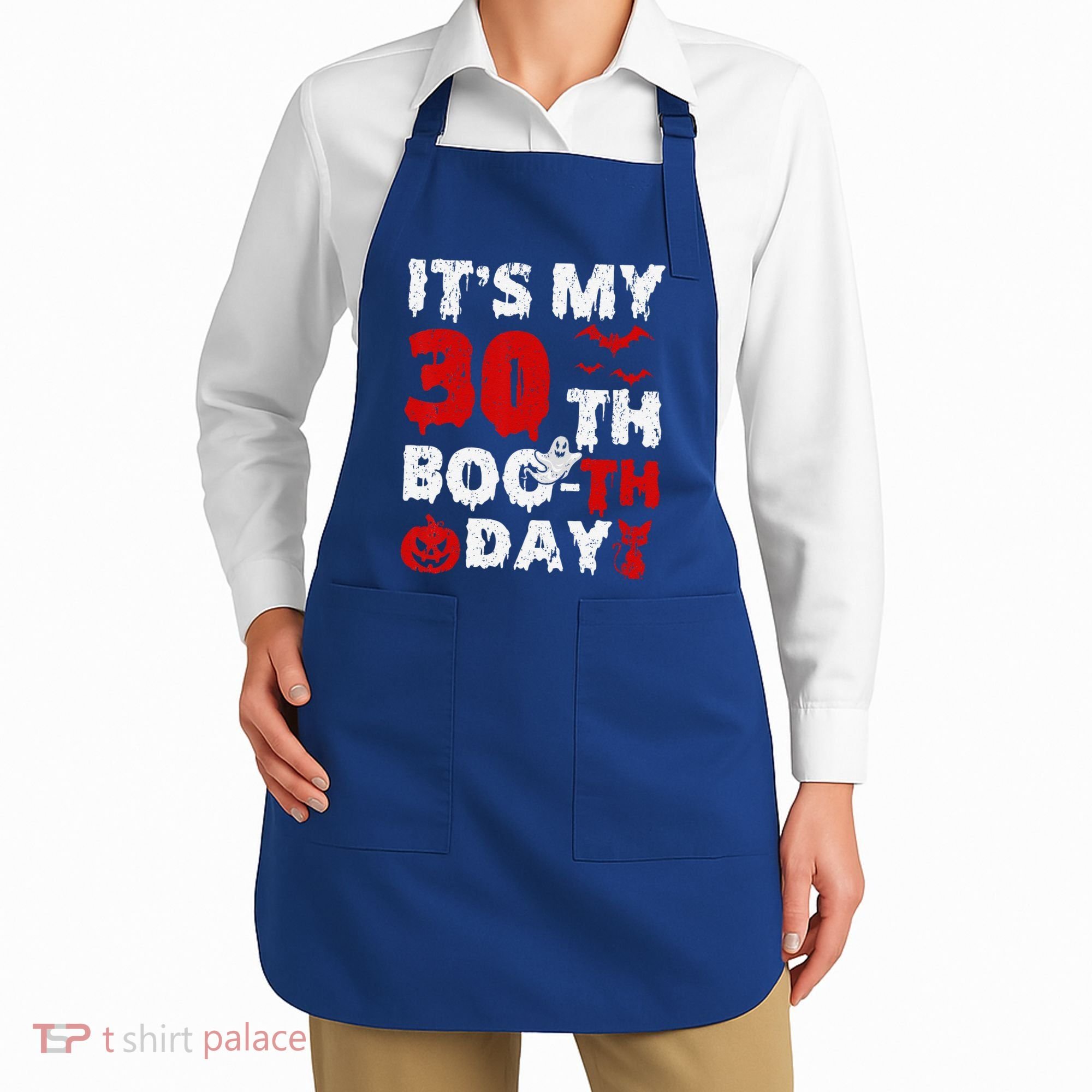It’s My 30th Booth Day Scary 30th Birthday Halloween Apron