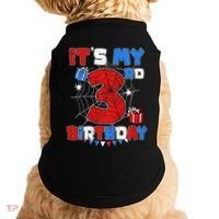 ItS My 3rd Birthday Spider Theme Party 3 Year Old Doggie Tank thumb 0