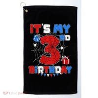 ItS My 3rd Birthday Spider Theme Party 3 Year Old Golf Towel thumb 0
